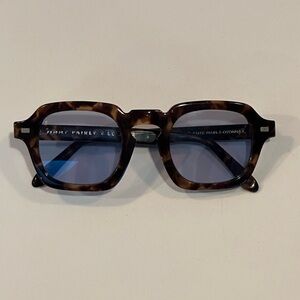 JIMMY FAIRLY X LE JURA Square Blue Lens Tortoise Sunglasses